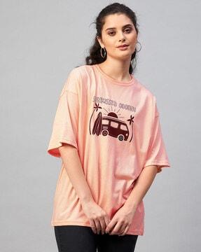 graphic print loose fit crew-neck t-shirt