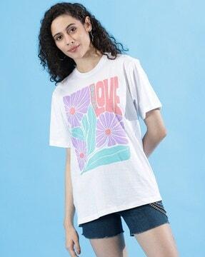 graphic print loose fit crew-neck t-shirt