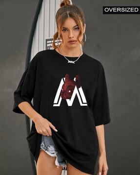 graphic print loose fit crew-neck t-shirt