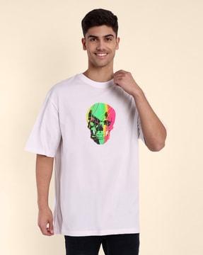 graphic print loose fit round-neck t-shirt