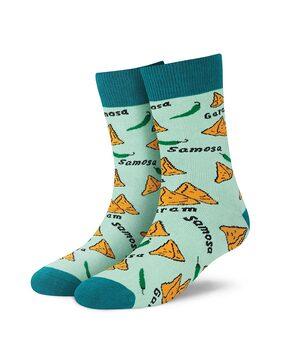 graphic print mid-calf length socks