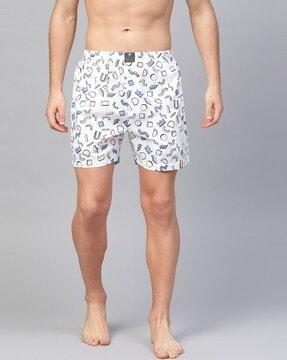 graphic print mid-rise boxers