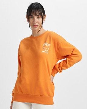 graphic print oversized crew-neck sweatshirt
