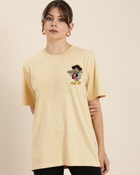 graphic print oversized round-neck t-shirt