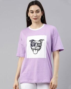 graphic print oversized round-neck t-shirt