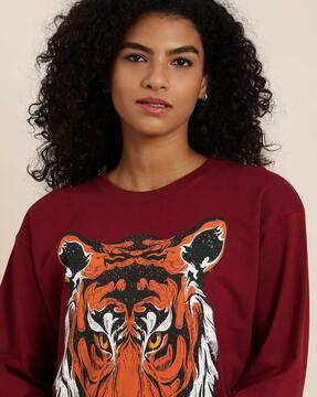 graphic print oversized sweatshirt