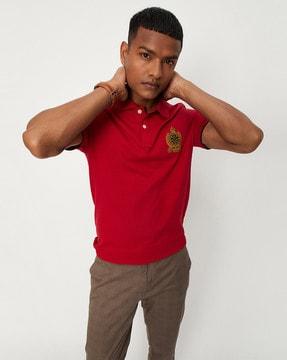 graphic print polo t-shirt