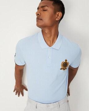 graphic print polo t-shirt