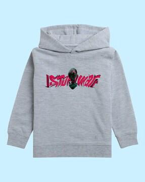 graphic print polyester hoodie