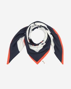 graphic print polyester scarf