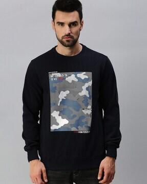 graphic print pullover sweatshirt