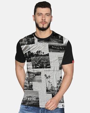 graphic print regular fit crew- neck t-shirt