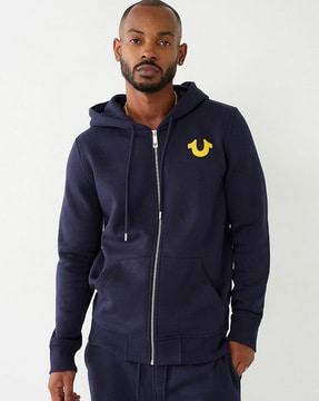 graphic print regular fit hooded sweatshirt