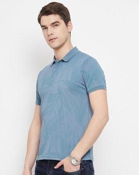 graphic print regular fit polo t-shirt