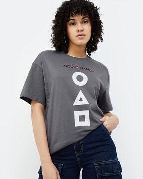 graphic print regular fit round-neck t-shirt