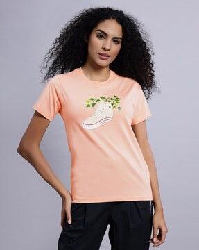 graphic print regular fit round-neck t-shirt