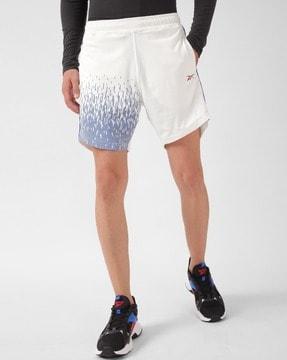 graphic print regular fit shorts with insert pockets