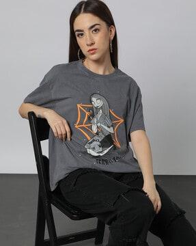 graphic print relaxed fit crew-neck t-shirt