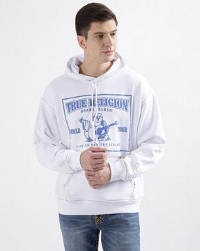 graphic print relaxed fit hoodie