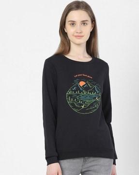 graphic print round-neck sweatshirt