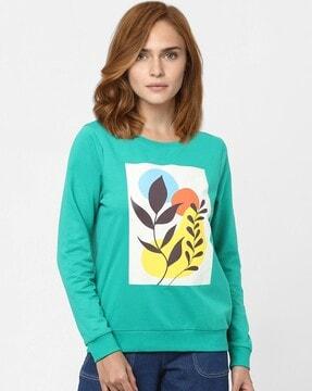 graphic print round-neck sweatshirt