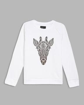 graphic print round-neck sweatshirt