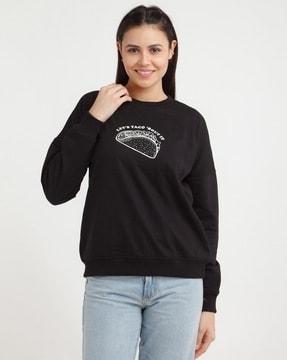 graphic print round-neck sweatshirt