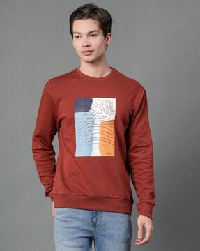 graphic print round-neck sweatshirt