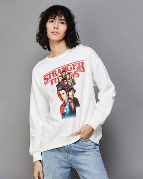 graphic print round-neck sweatshirt