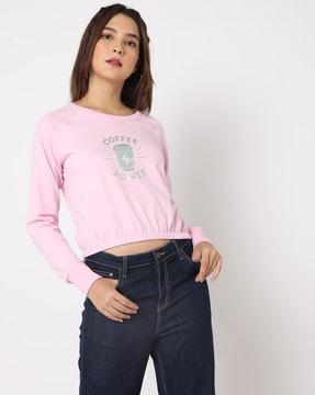 graphic print round-neck sweatshirt