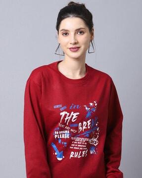 graphic print round-neck sweatshirt