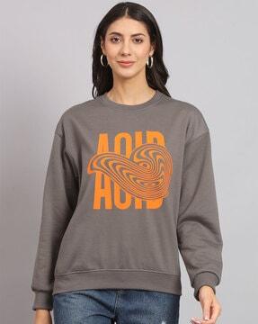 graphic print round-neck sweatshirt