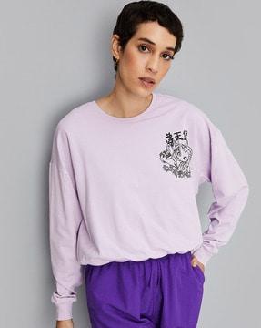 graphic print round-neck sweatshirt