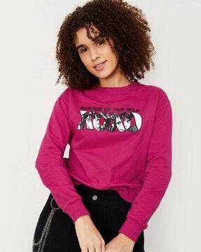 graphic print round-neck sweatshirt