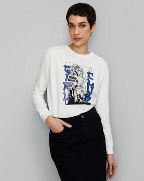 graphic print round-neck sweatshirt