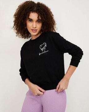 graphic print round-neck sweatshirt