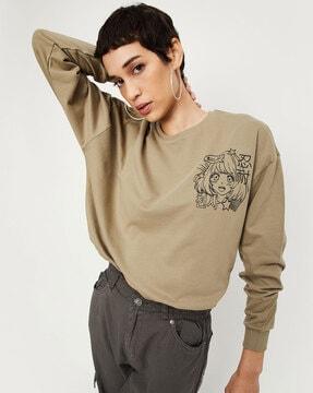 graphic print round-neck sweatshirt