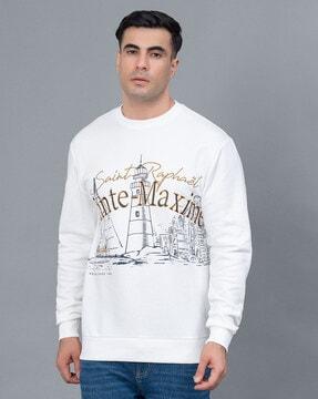 graphic print round-neck sweatshirt