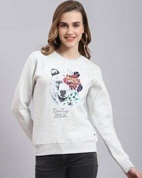 graphic print round-neck sweatshirt