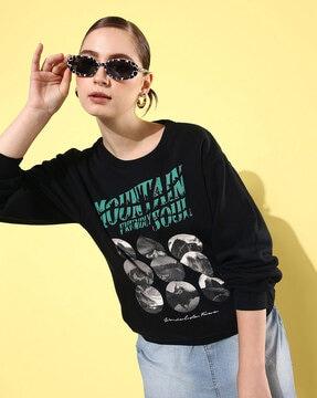 graphic print round-neck sweatshirt