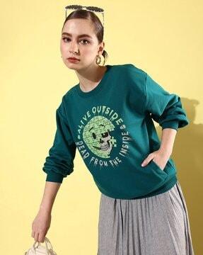 graphic print round-neck sweatshirt