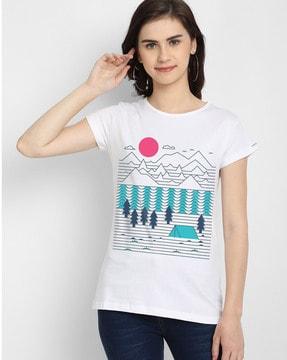 graphic print round-neck t-shirt