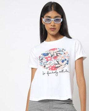 graphic print round-neck t-shirt