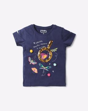 graphic print round-neck t-shirt