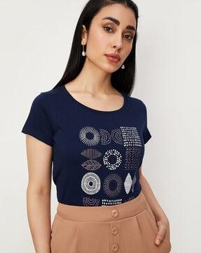 graphic print round-neck t-shirt