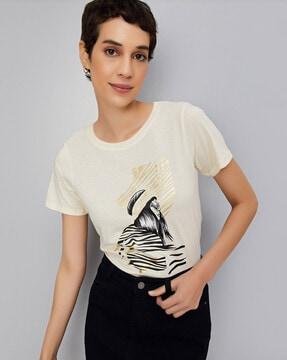 graphic print round-neck t-shirt