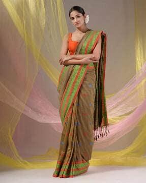 graphic print saree with border