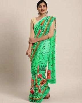 graphic print saree