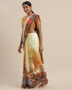 graphic print saree