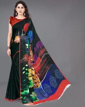 graphic print saree